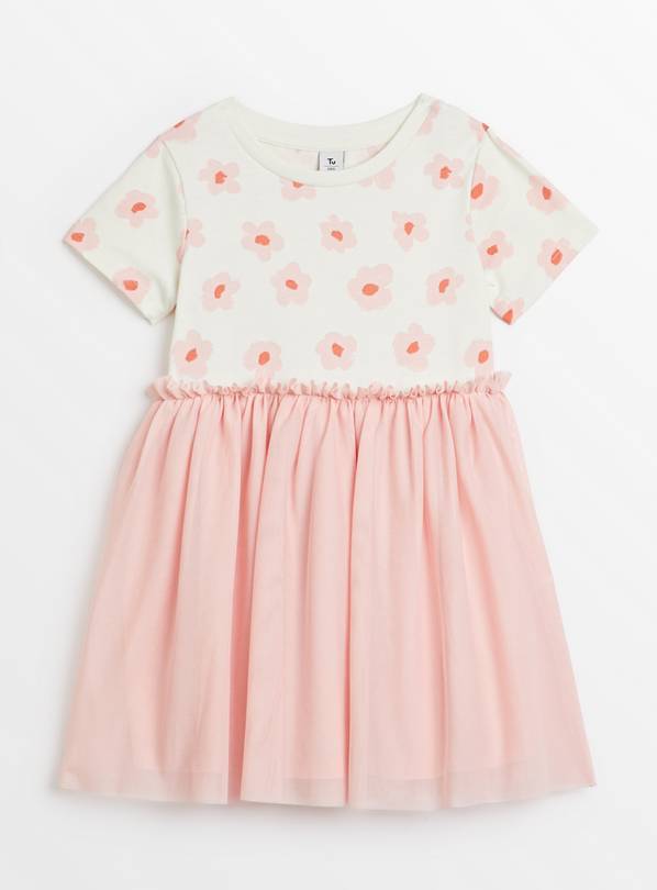 Floral Print Pink Tutu T-Shirt Dress 4-5 years